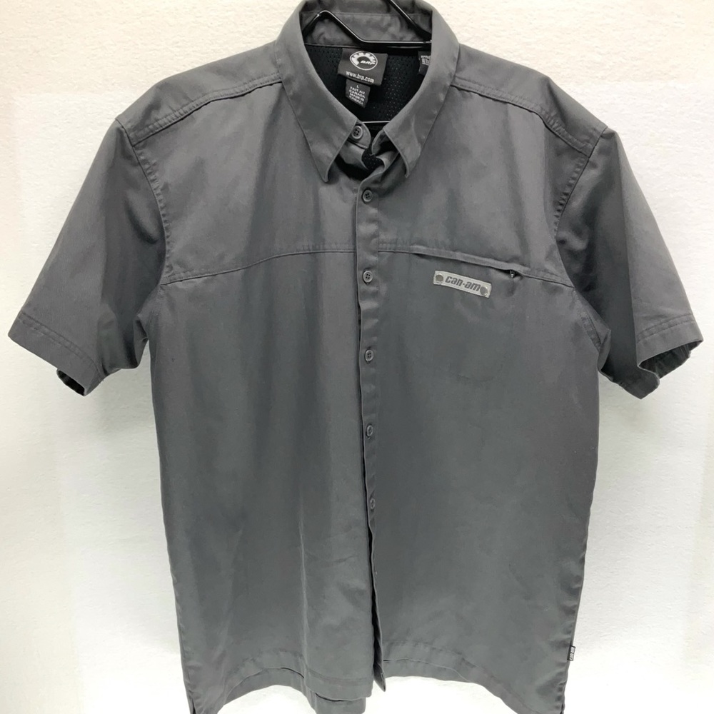 Can Am BRP Shop Mens Short Sleeve Large Button Up